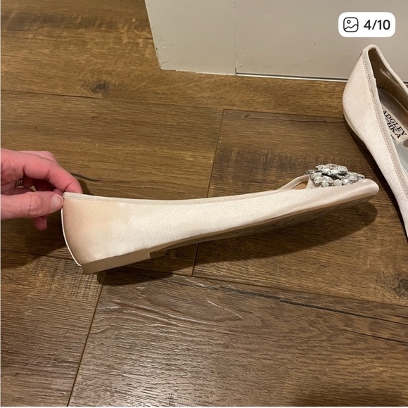 Badgley Mischka Blush Flats with Crystal Embellishment - Picture 4 of 9